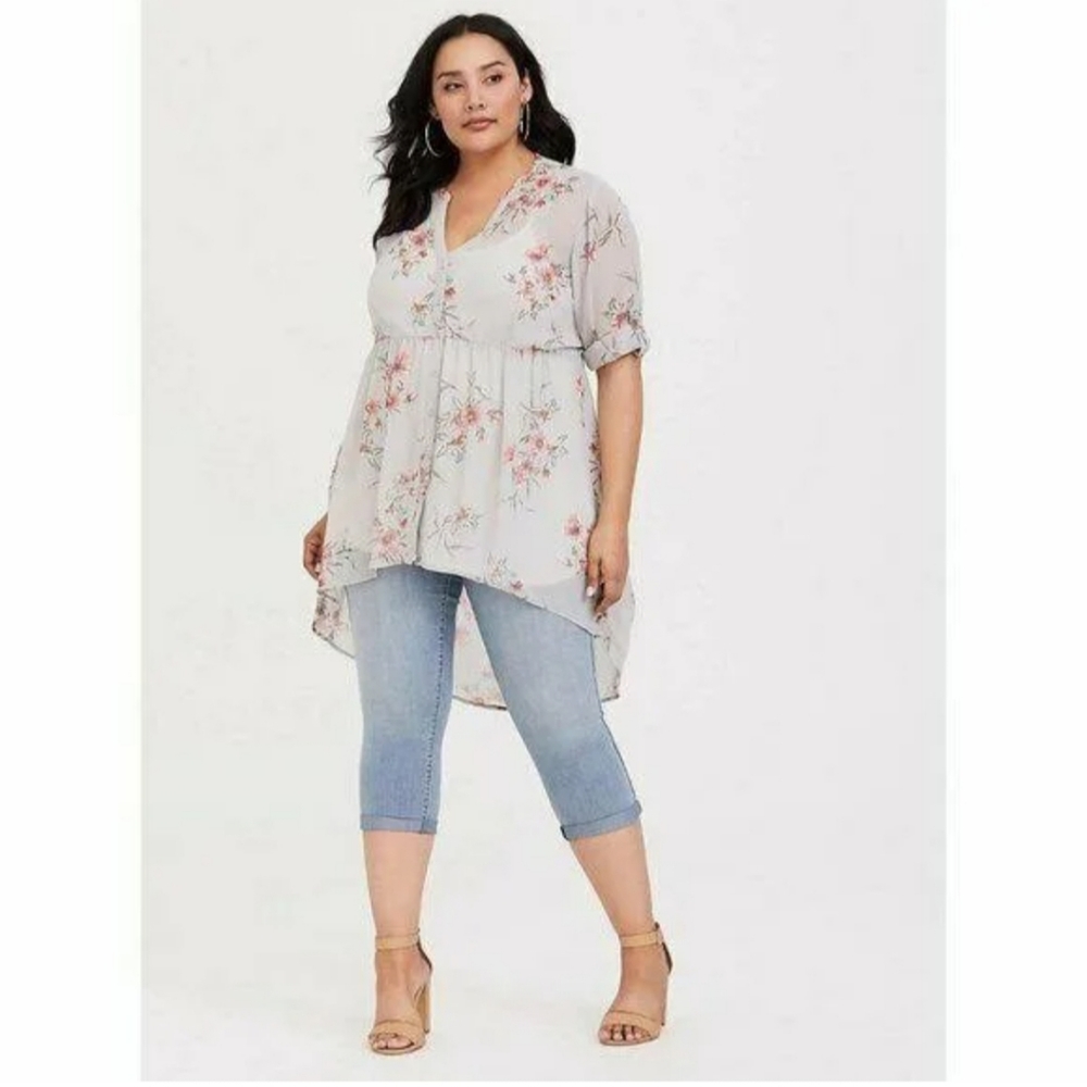 Torrid Hi/Low Floral Tunic Top